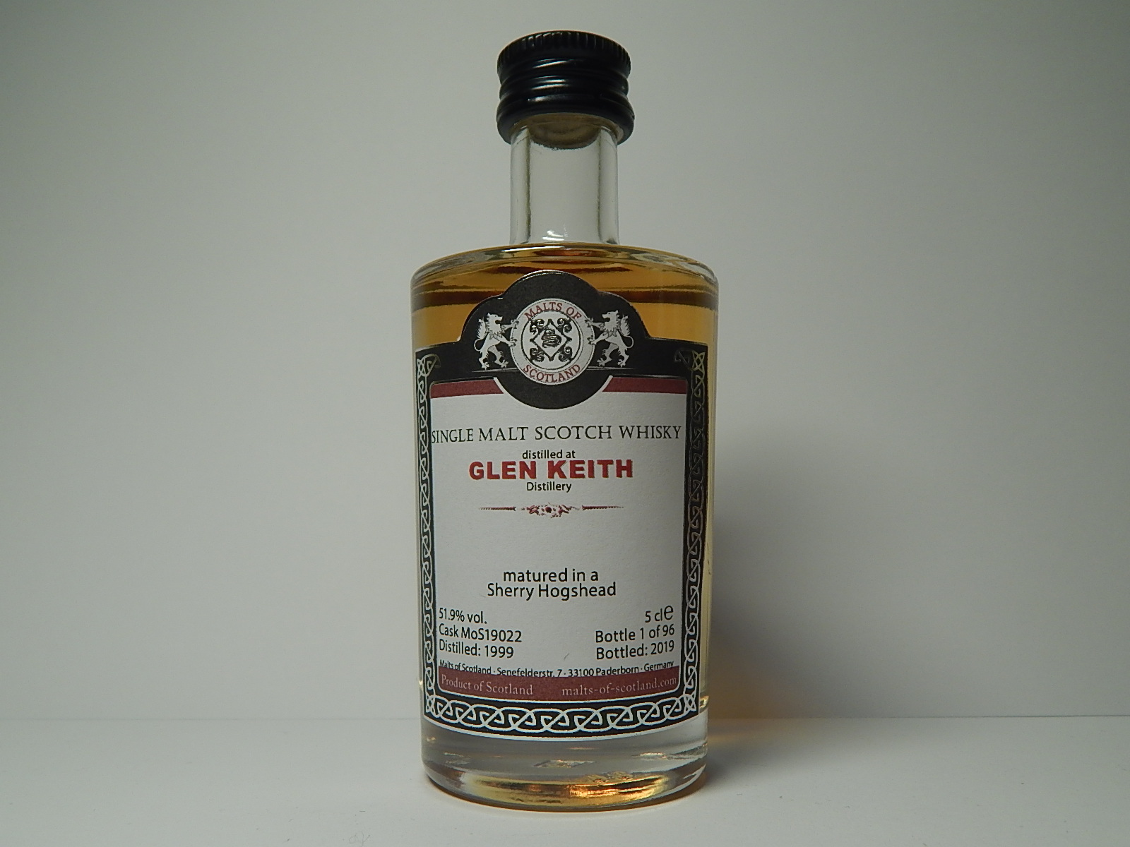 SMSW Sherry Hogshead 20yo 1999-2019 "Malts of Scotland" 5cle 51,98%vol. 1/96